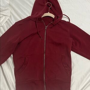 Burgundy Zip-Up Hoodie